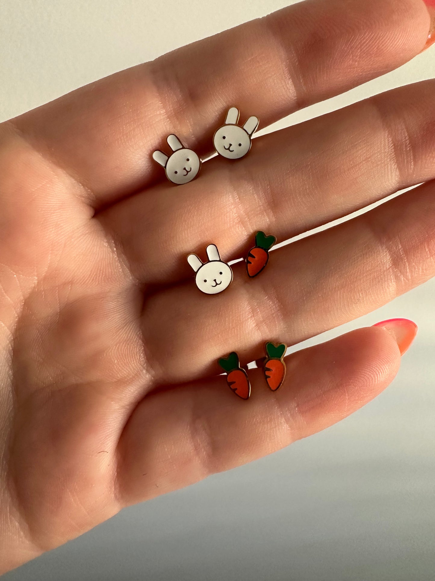 Easter Bunny Gold Studs