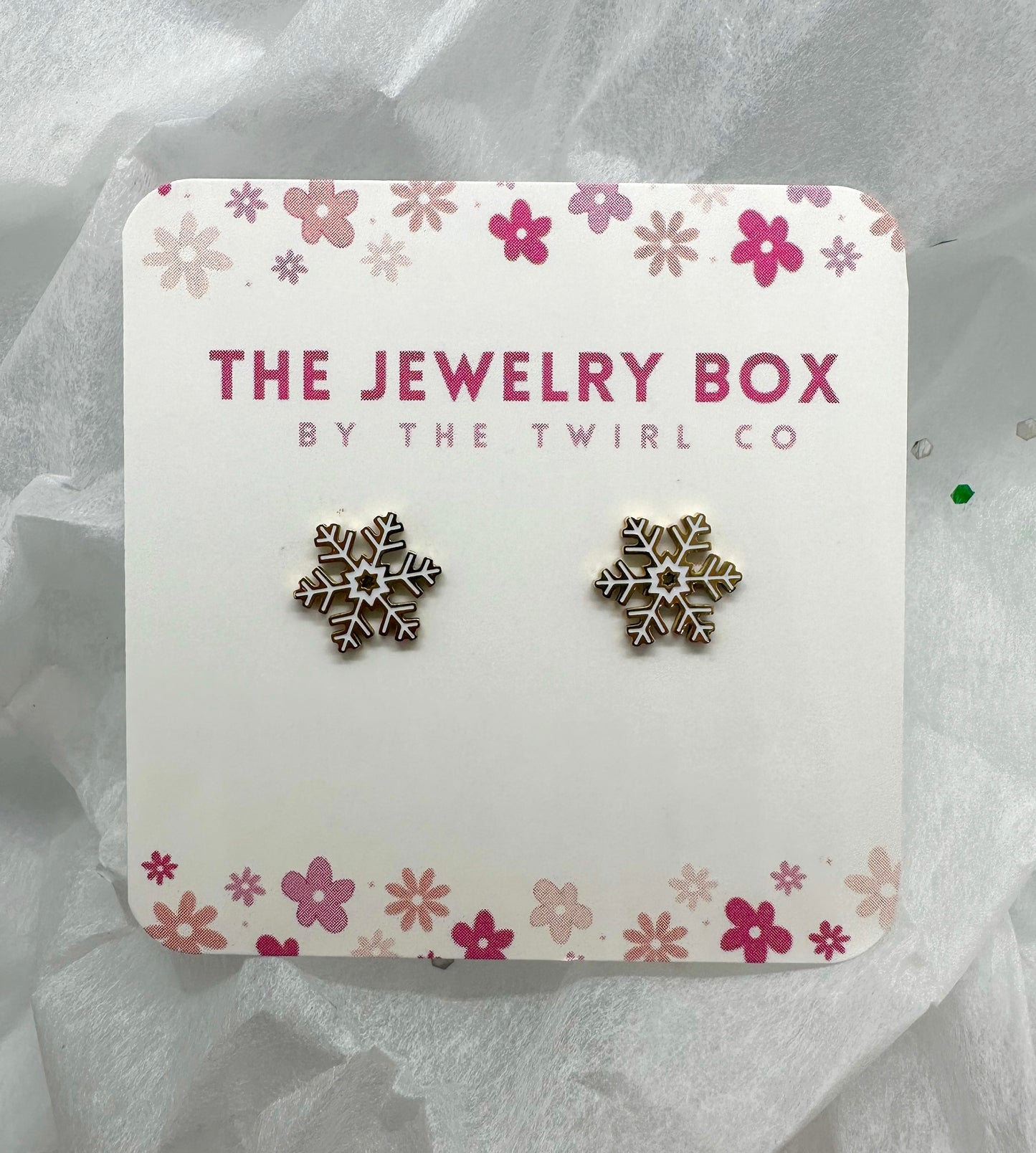 Snowflakes | Gold Studs Earrings