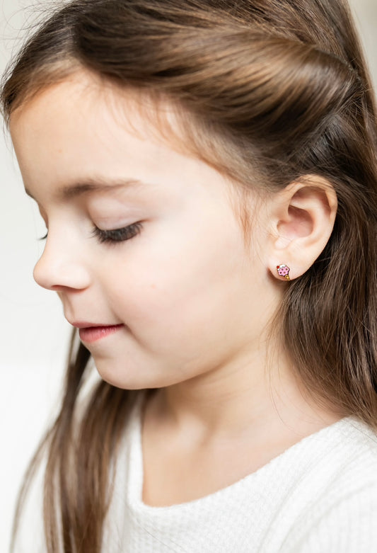 Ice Cream | Gold Studs Earrings