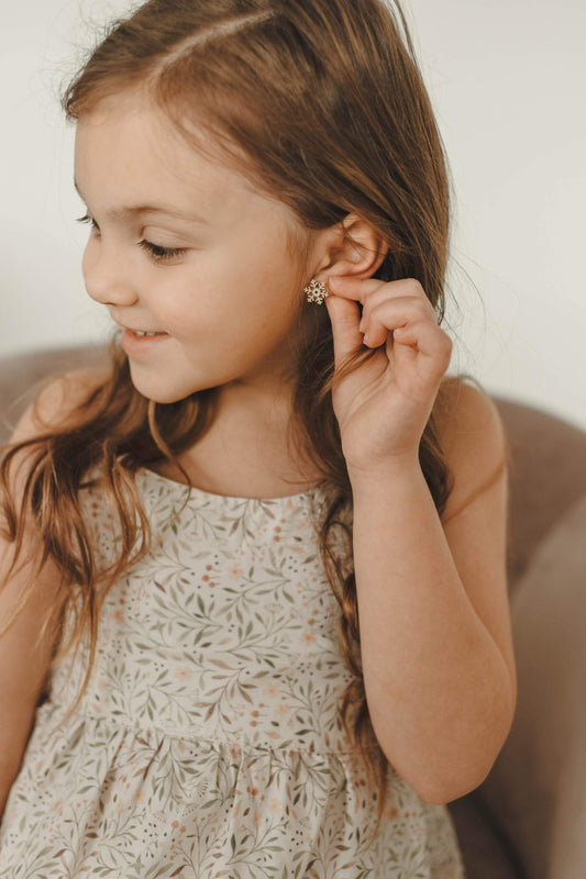 Snowflakes | Gold Studs Earrings