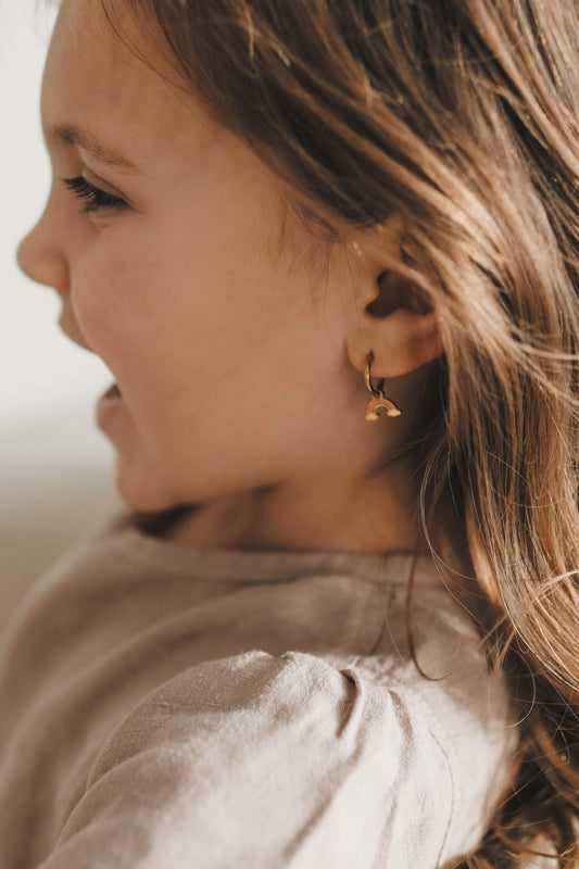 Rainbows | Gold + Silver Hoop Earrings