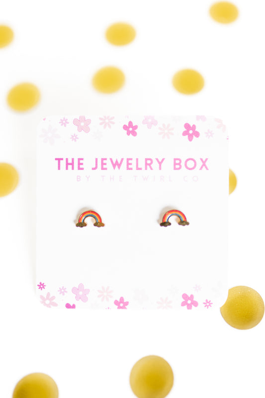 Rainbow | Gold + Silver Studs Earrings