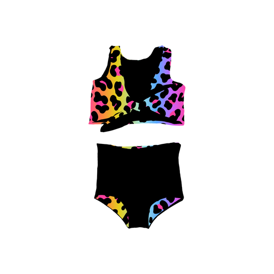 Rainbow Cheetah | PRE ORDER | 2 Piece Reversible Swimsuit | 10 Week Turn Around Time.