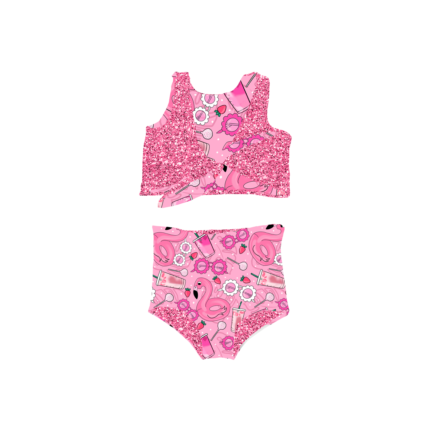 Summer Flamingos | PRE ORDER | 1 Piece Reversible Swimsuit | 10 Week Turn Around Time.