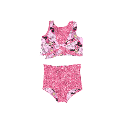 Floral Minnie | PRE ORDER | 2 Piece Reversible Swimsuit | 10 Week Turn Around Time.