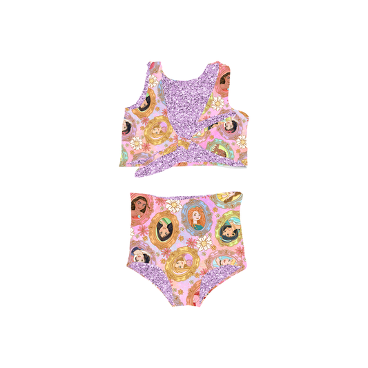 Framed Princesses | PRE ORDER | 1 Piece Reversible Swimsuit | 10 Week Turn Around Time.